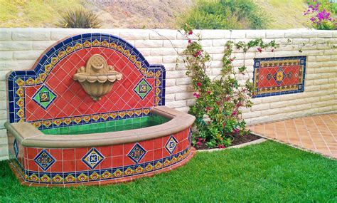 Wall Fountain Using Mexican Tile Design By