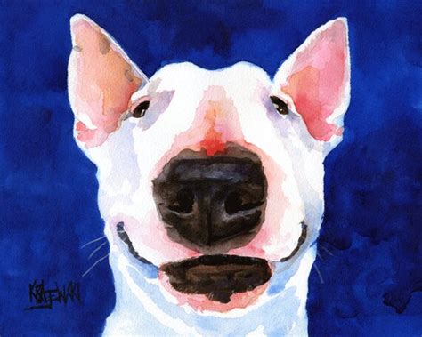 Bull Terrier Art Print Of Original Watercolor Painting Etsy