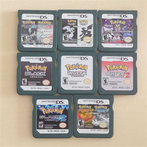 Pokemon Cassette Nds Game Card Pokemon Ds Game Black White 1and2 For 3ds