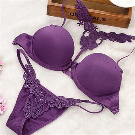Boldiva Hot Women Sexy Bra And Panties Set Soft Padded D2612 Purple Boldiva