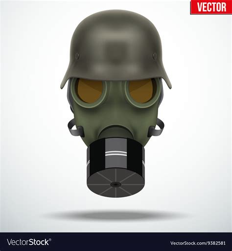 Military German Helmet With Gas Mask Royalty Free Vector