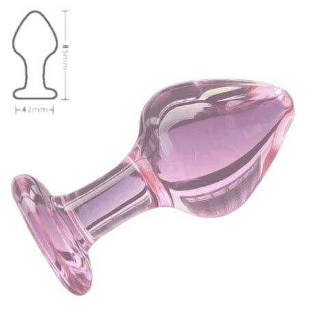 Pink Crystal Glass Plug 3 Piece Set Love Plugs