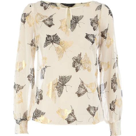 Tall Foil Butterfly Top Found On Polyvore Tops Butterfly Top Fashion