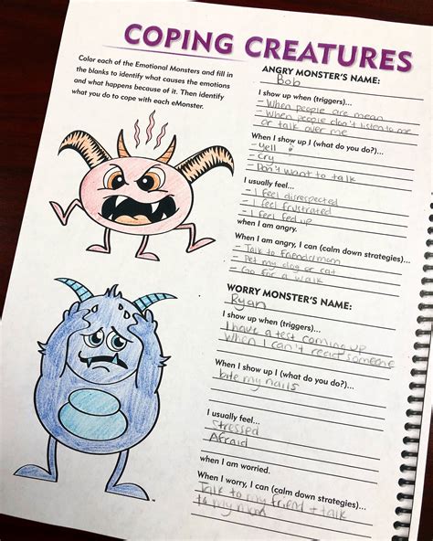 Art Therapy Anxiety Worksheets For Kids Download Free Mock Up