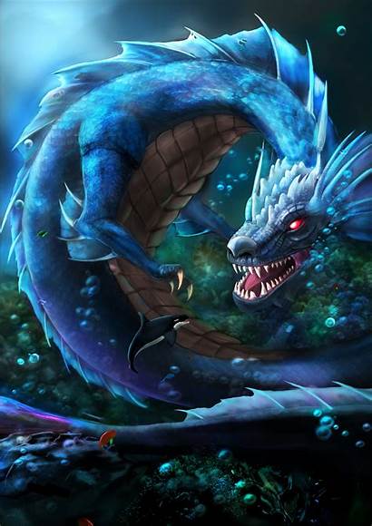 Yiffing Dragon Sea Mythical Monster Artstation Artwork