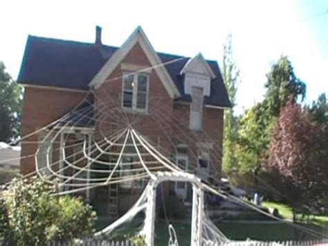 How to make a large spider web for halloween. Cool spider web decoration - YouTube