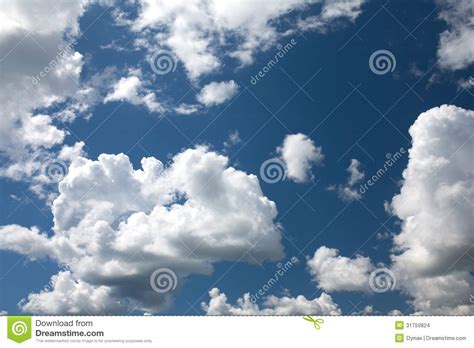 White Clouds On Blue Sky Stock Photo Image Of Clear 31750824