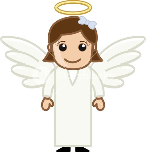 Angel Girl Vector Character Cartoon Illustration Royalty