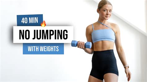 40 Min Full Body No Jumping Toning Workout With Weights No Cardio