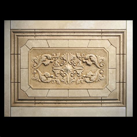 Custom Made Back Splash Relief Carved Stone Tile By Artisan Fabricating
