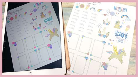 Free Printable Unicorn Stickers For Your Bullet Journal ⋆ The Petite