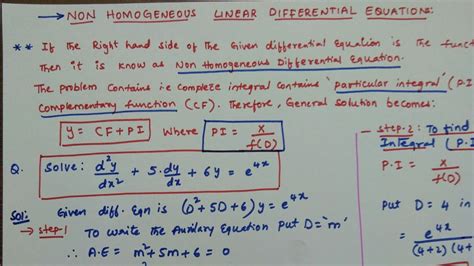 Problem On Non Homogeneous Linear Differential Equation M4 Youtube