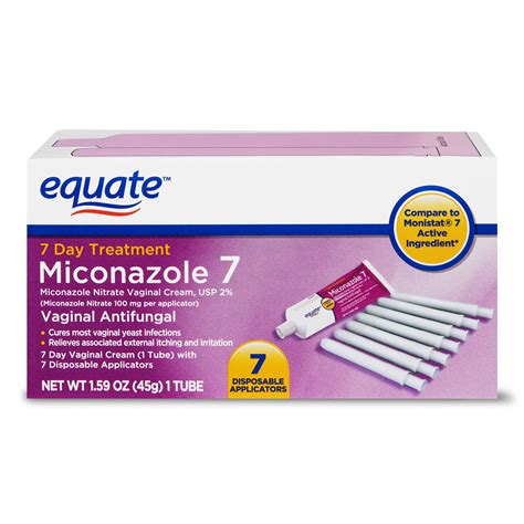 Equate Miconazole 7 Day Vaginal Cream With Disposable Applicators 159