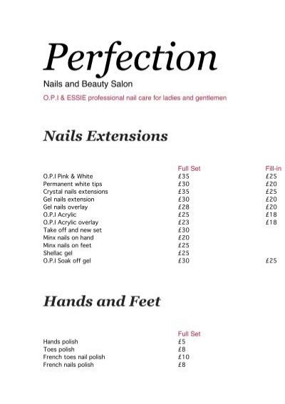 Nails Extensions Hands And Feet Perfection Nails And Beauty Salon