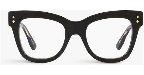 gucci gg1082o square frame acetate prescription glasses in black lyst uk
