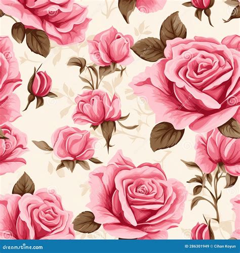 Background Of Watercolored Seamless Roses Pattern Stock Illustration