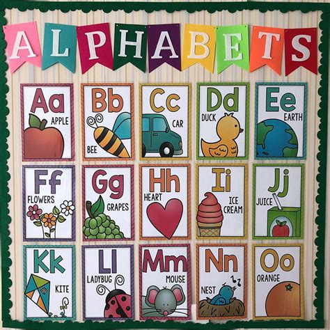 English Alphabet Card Kindergarten Classroom Poster A4 Big Card Early