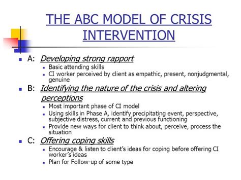 Abc Model Of Crisis Intervention Psychology Info