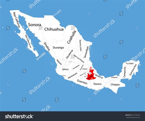 Puebla Mexico Vector Map Silhouette Isolated Vector De Stock Libre De