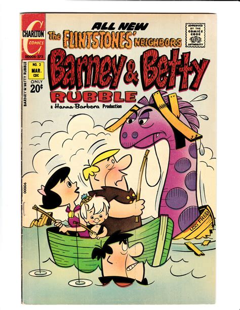 Barney And Betty Rubble 2 Flintstones Charlton 1973 Fn 60 Hanna Barbera Comic Books