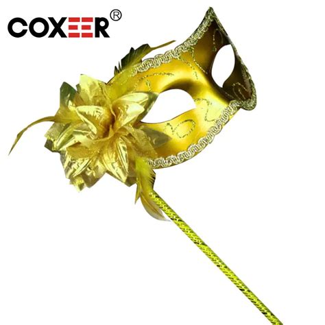 Coxeer Fashion Sex Party Mask Rhinestone Flower Evening Party Prom