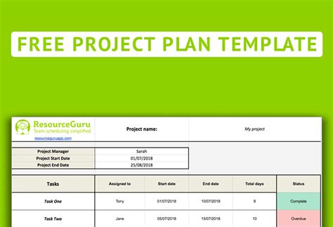 Free Project Plan Template For Excel