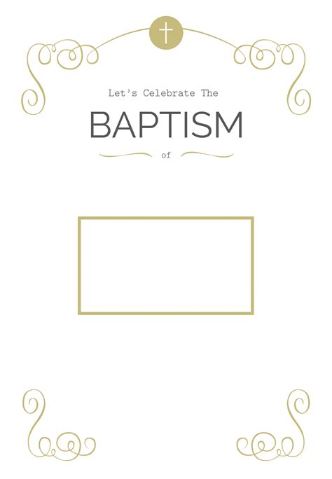 Cross And Scrolling Free Printable Baptism And Christening Invitation