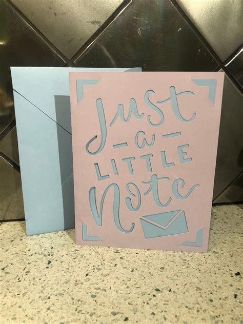 Just A Little Note Handmade Card Etsy