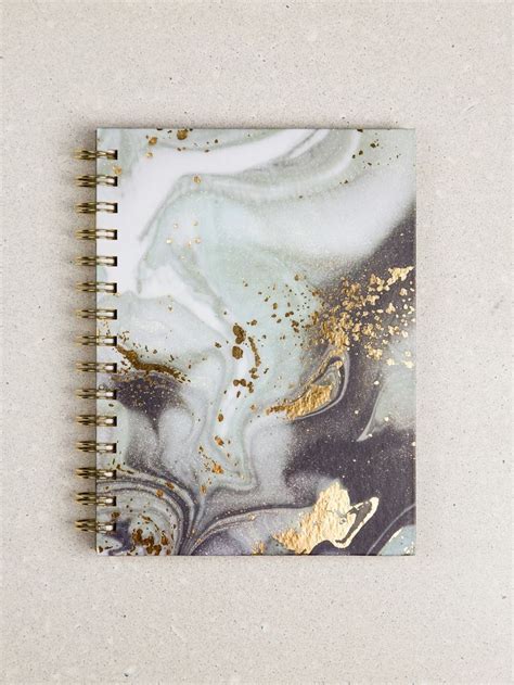 Marble Gold Foil Journal Spiral Bound Journal Black And Gold Marble