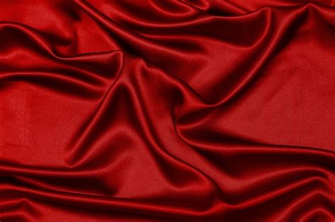 Premium Photo Red Satin Silky Fabric Wave Draperies Beautiful