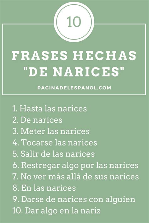 10 Frases Hechas De Narices La Página Del Español