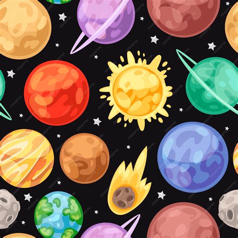 planetas del universo espacial de patrones sin fisuras espacio estrellas planetas sol