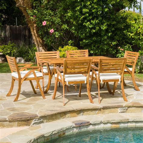 Christopher Knight Home 297252 Hermosa Outdoor Acacia Wood 7 Piece