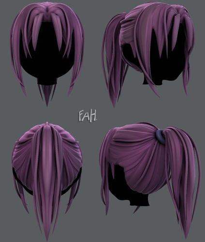 3d Hair Style For Girl V36 3d Model Manga Hair How To Draw Hair
