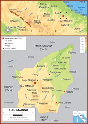 San marino map also shows that it is an enclave political identity sorrounded by italy. San Marino Maps - Academia Maps