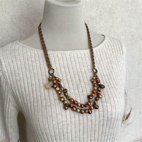 Sundance Style Pearls And Chain Two Strand Necklace One Of A Etsy In