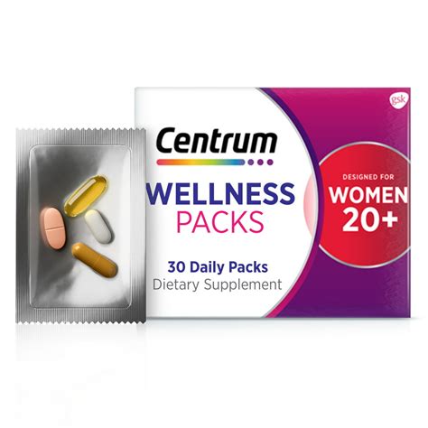 Centrum Wellness Packs Daily Vitamins For Women In Their 20s With