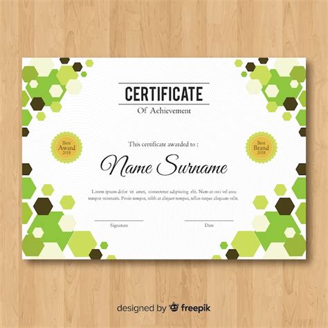 Free Vector Certificate Template With Abstract Modern Shapes