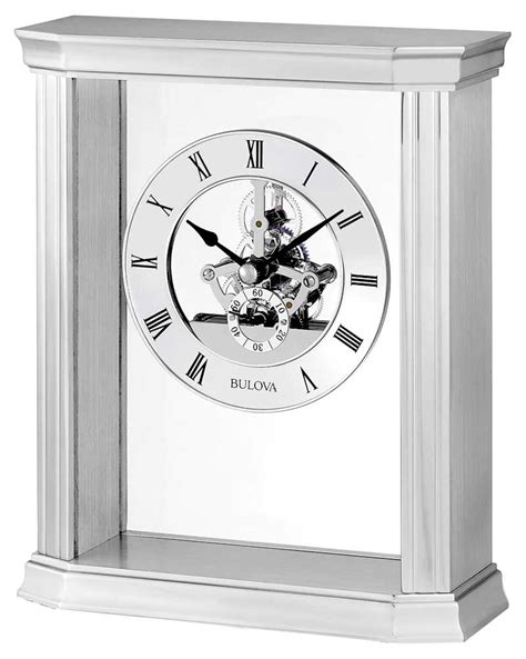 Bulova B1716 Cate Skeleton Table Clock The Clock Depot