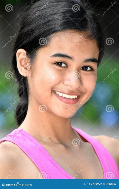 An A Youthful Filipina Girl Smiling Stock Photo Image Of Female