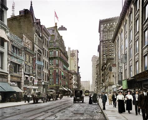 Shorpy Historical Picture Archive Bustling Broadway Colorized