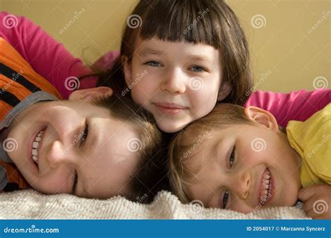 Three Happy Kids Having Fun Royalty Free Stock Photography Image 2054017