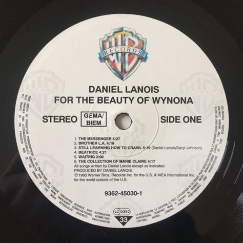 Daniel Lanois For The Beauty Of Wynona Lp Buy From Vinylnet