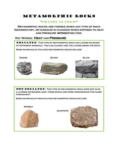 10 Types Of Metamorphic Rocks