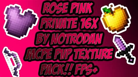Rose Pink Private 16x By Notrodan Mcpe Pvp Texture Pack Port Youtube