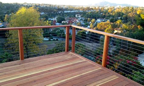Redwood Deck And Cable Railing Modern Deck San Diego By San