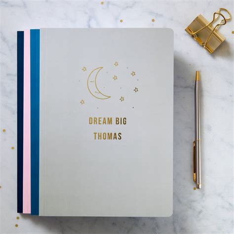 Personalised Gold Foil A5 Dream Journal By Posh Totty Designs Creates
