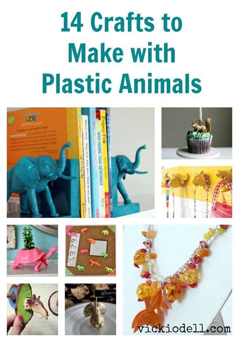 14 Crafts To Make With Plastic Animals With Images Plastic Animals