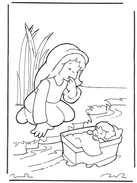 Baby Moses Coloring Pages Coloring Home