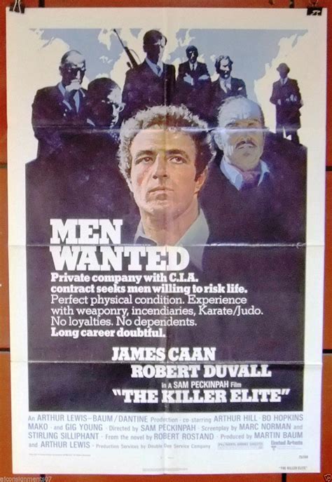 The Killer Elite James Caan Original 41x27 Us Movie Poster 70s